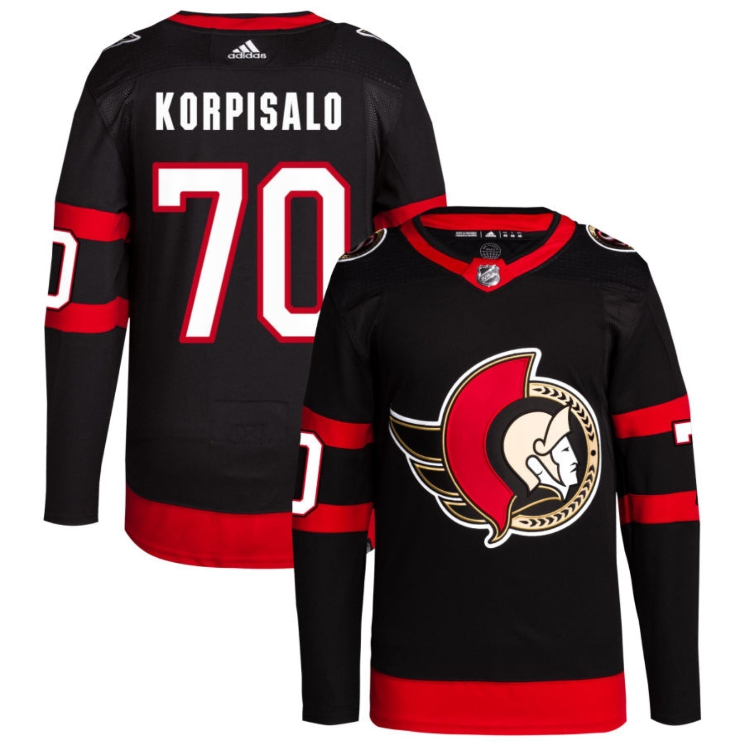 Joonas Korpisalo Ottawa Senators 70 Jersey
