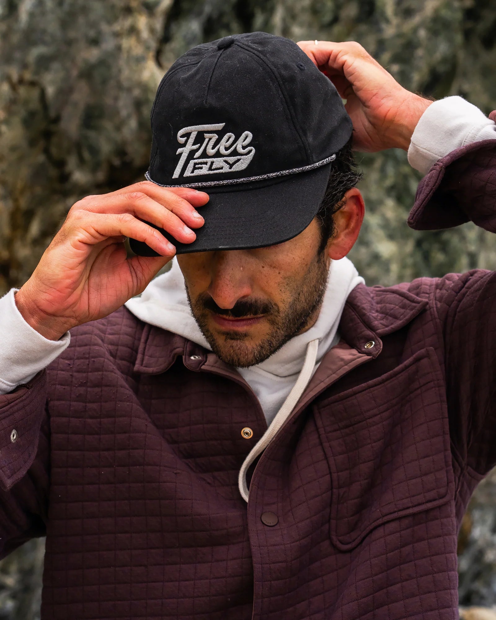 Retro Script Flat Brim Hat - Hydro Mist Camo Dark Forest