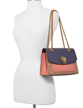 Coach Signature Colorblock Pocket Parker Shoulder Bag
