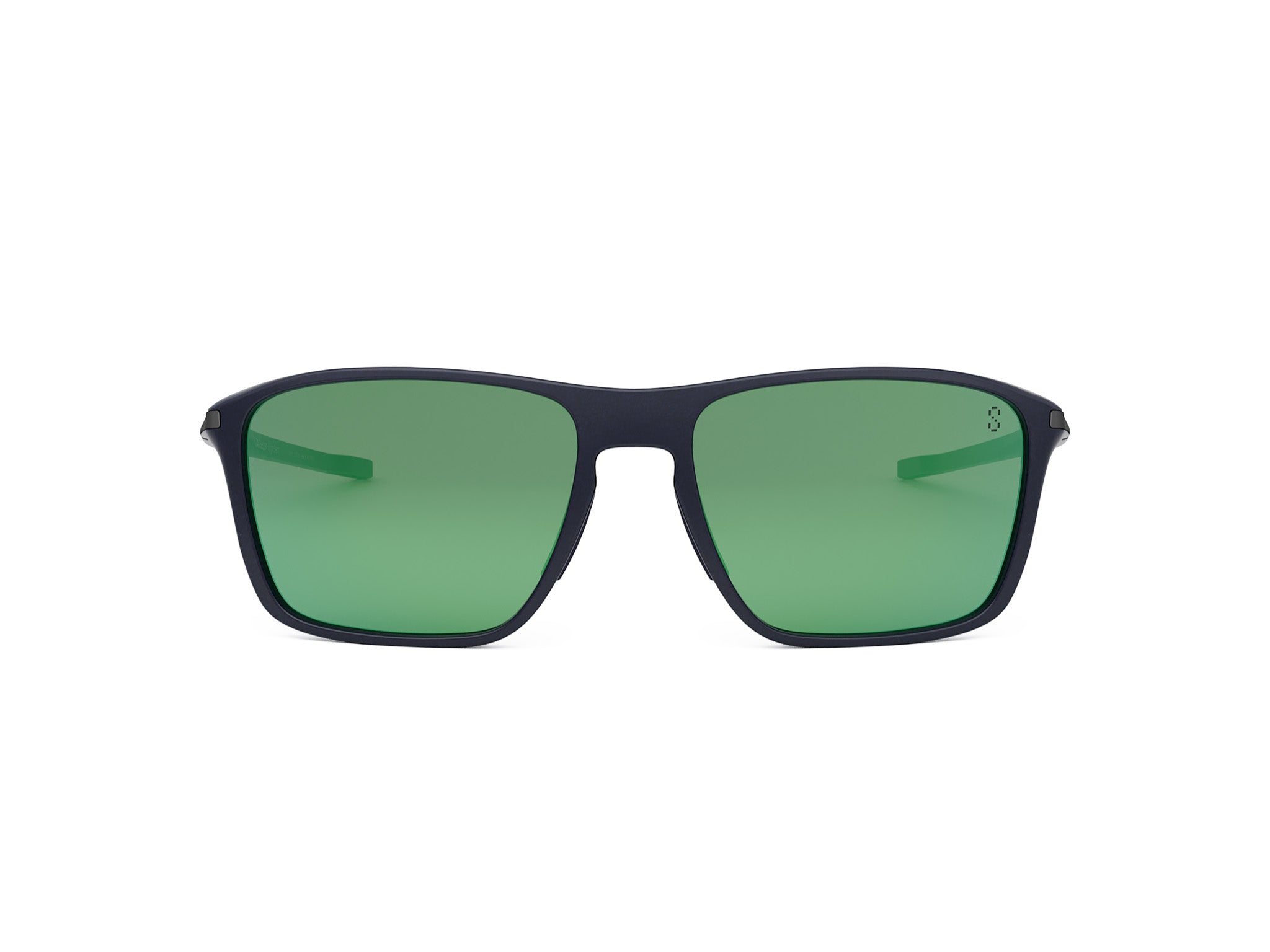 Blue Rectangular Injected Sunglasses