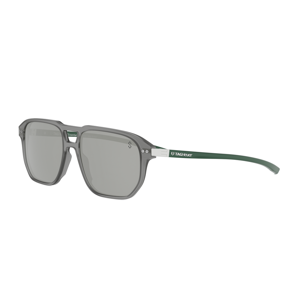 Semi - Matte Gray Geometric Acetate Sunglasses