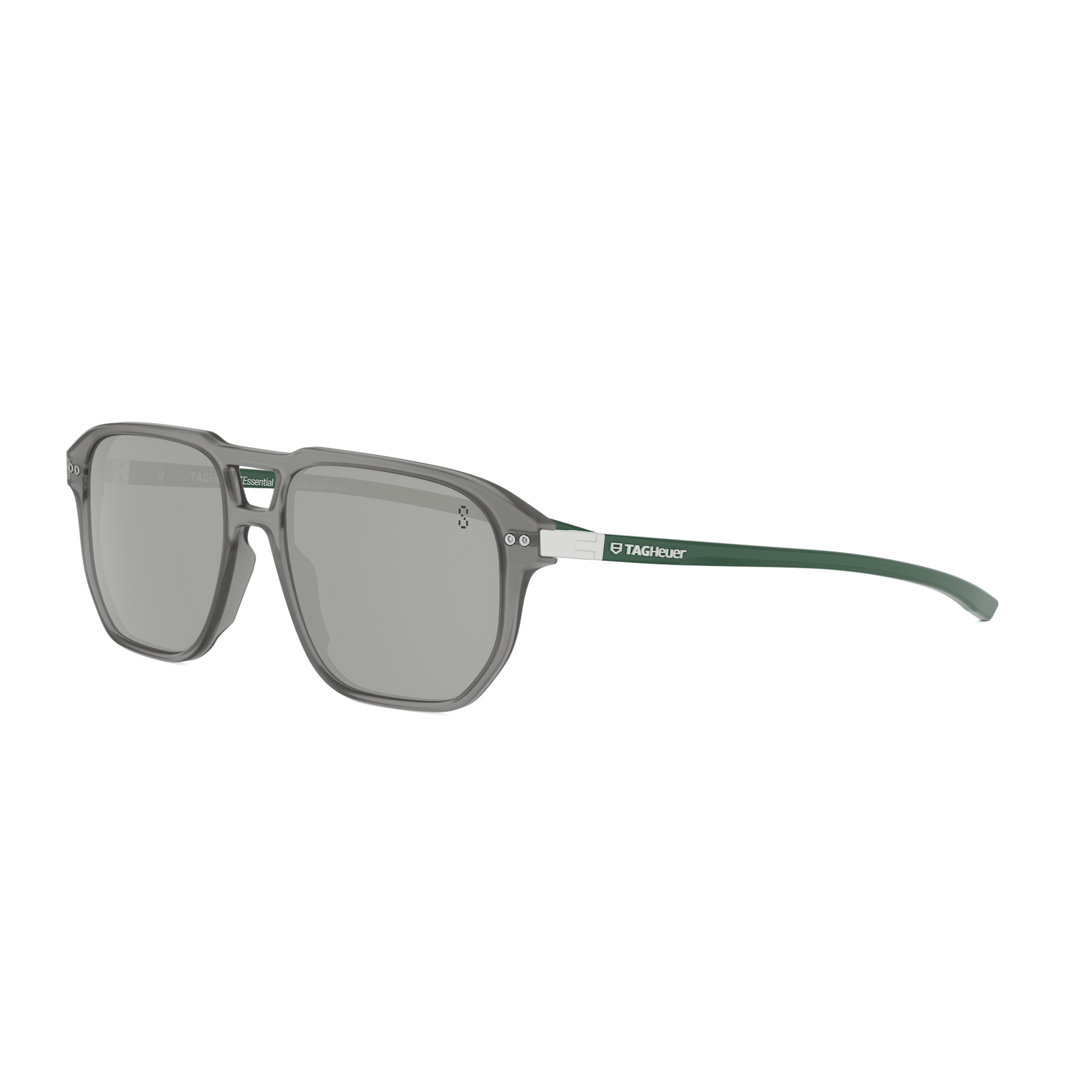 Semi - Matte Gray Geometric Acetate Sunglasses