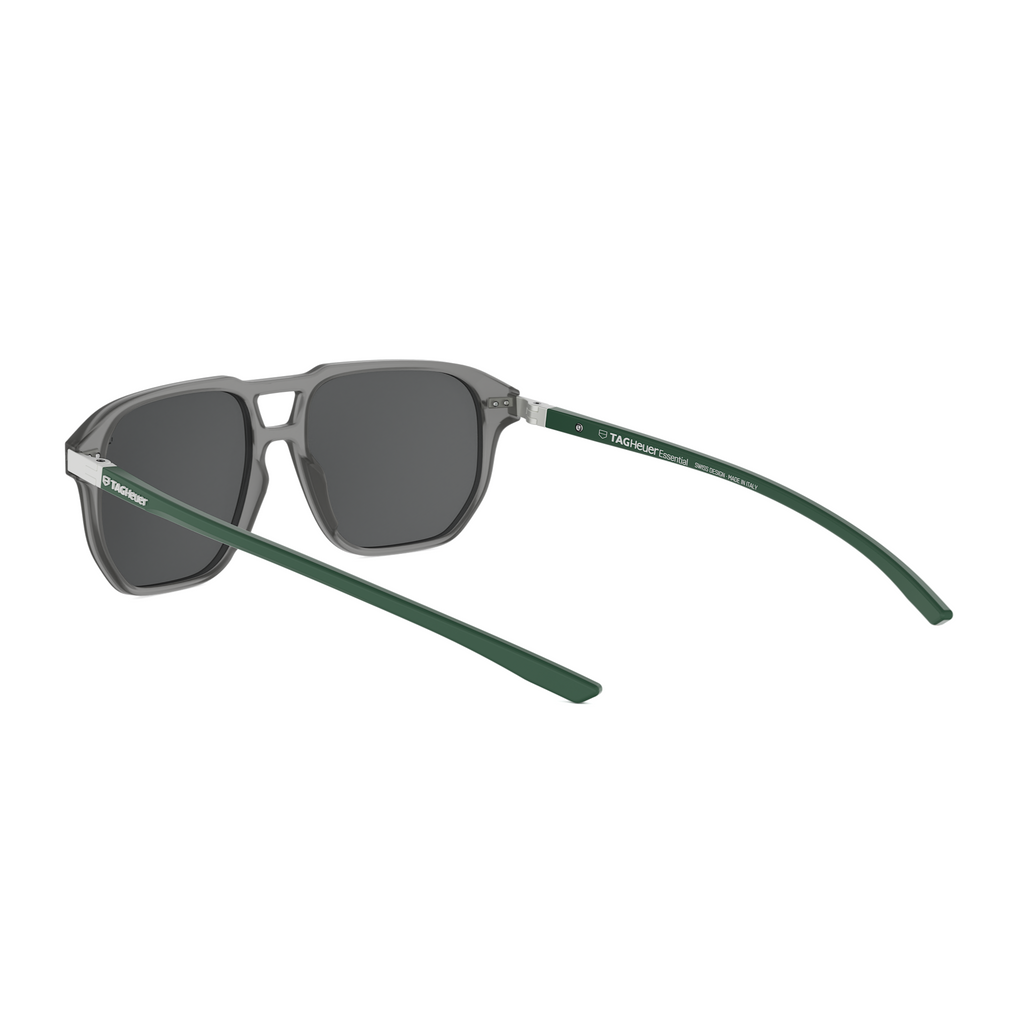 Semi - Matte Gray Geometric Acetate Sunglasses