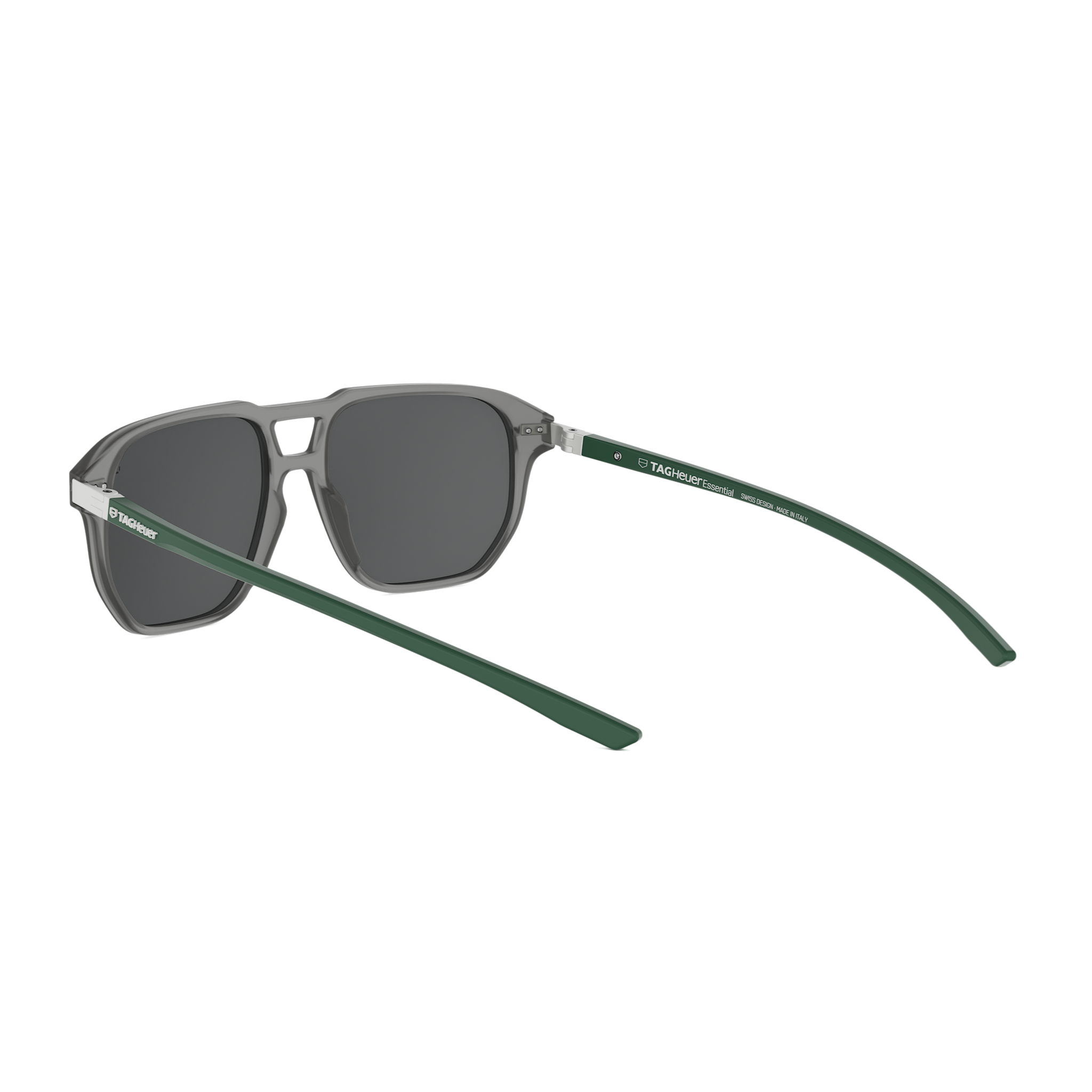 Semi - Matte Gray Geometric Acetate Sunglasses