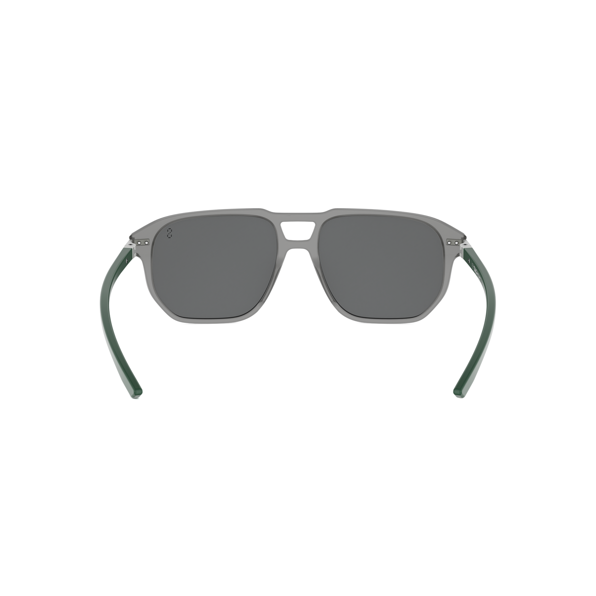 Semi - Matte Gray Geometric Acetate Sunglasses