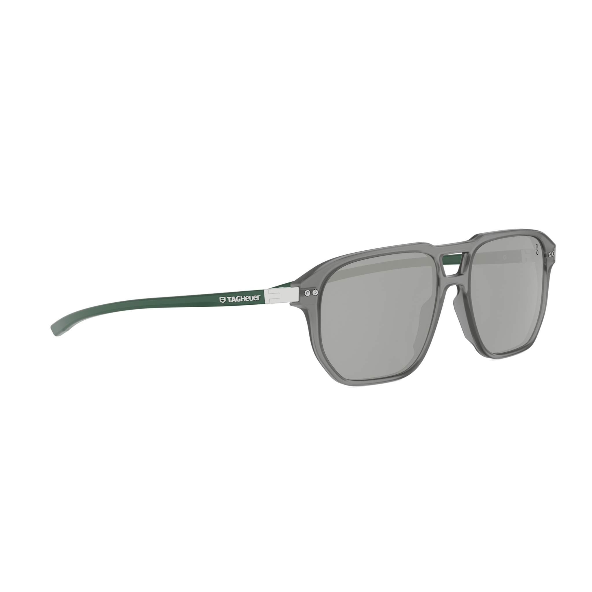 Semi - Matte Gray Geometric Acetate Sunglasses