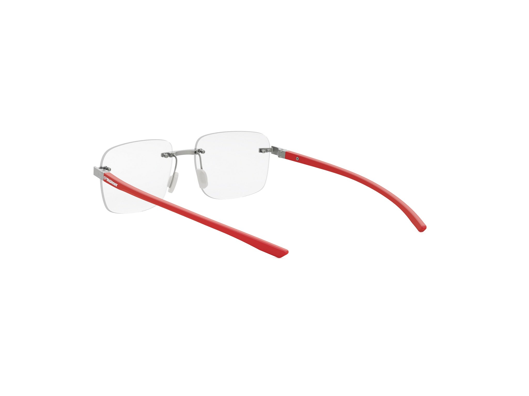Matte Silver Square Metal Eyeglasses