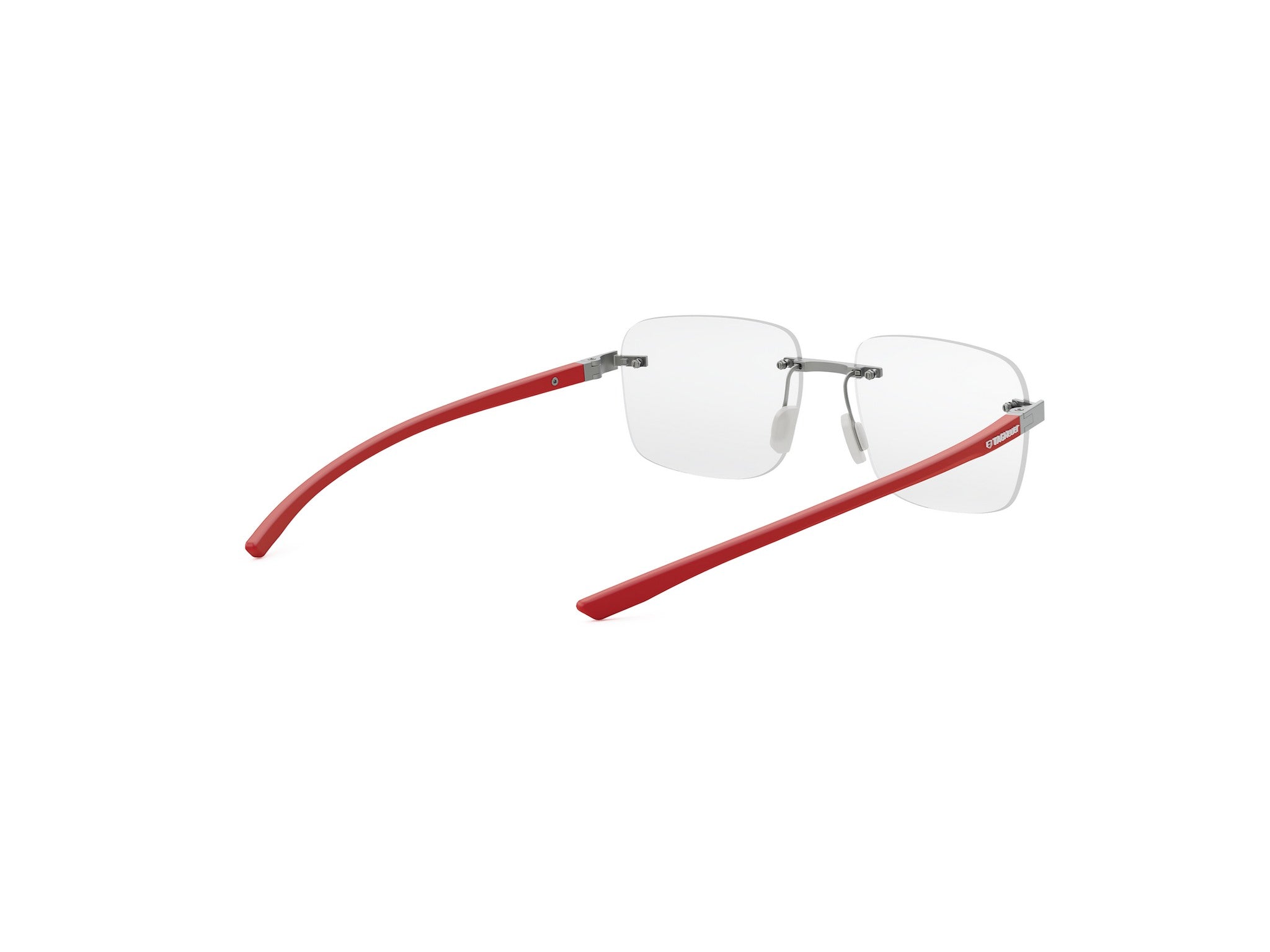 Matte Silver Square Metal Eyeglasses