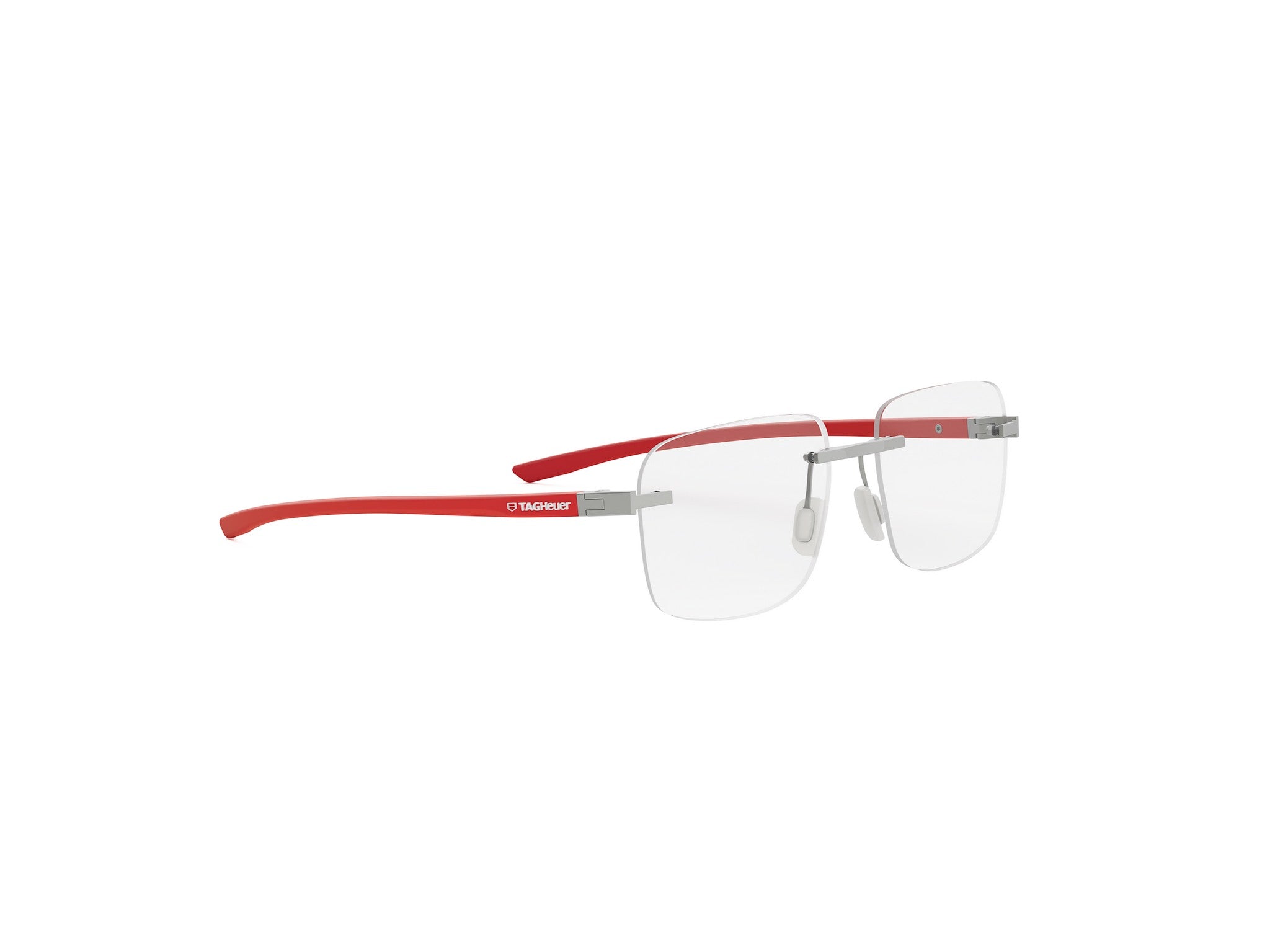 Matte Silver Square Metal Eyeglasses