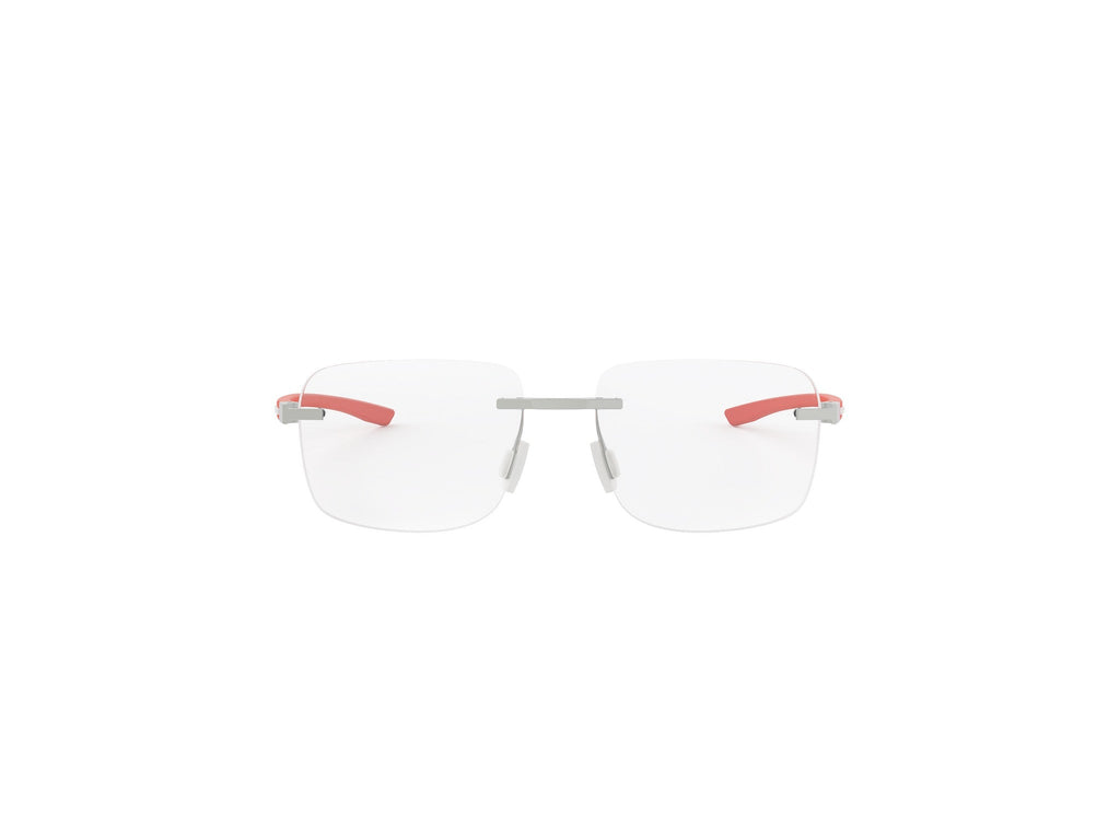 Matte Silver Square Metal Eyeglasses