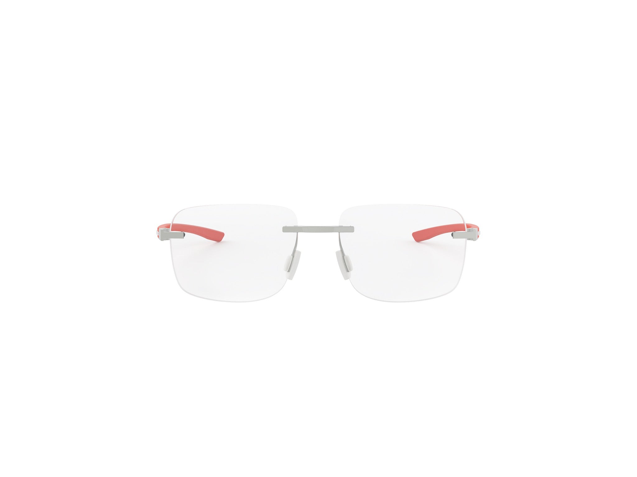 Matte Silver Square Metal Eyeglasses