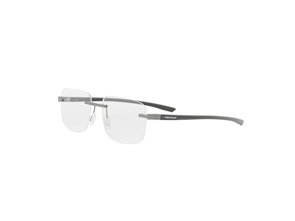 Matte Silver Square Metal Eyeglasses