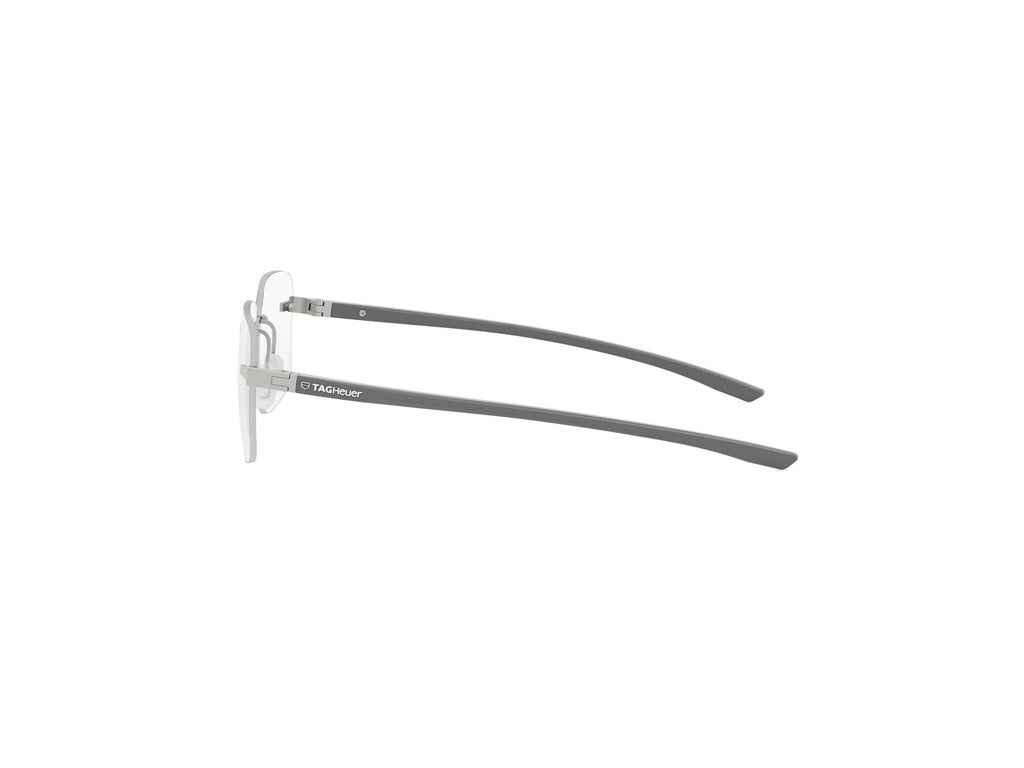 Matte Silver Square Metal Eyeglasses