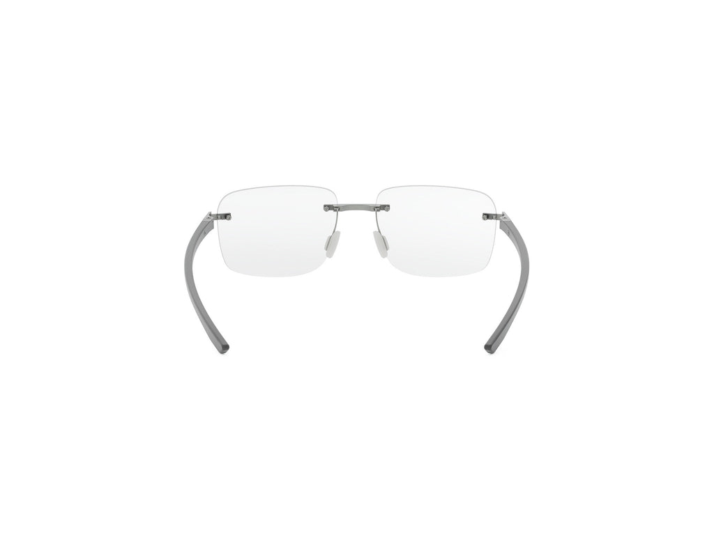 Matte Silver Square Metal Eyeglasses