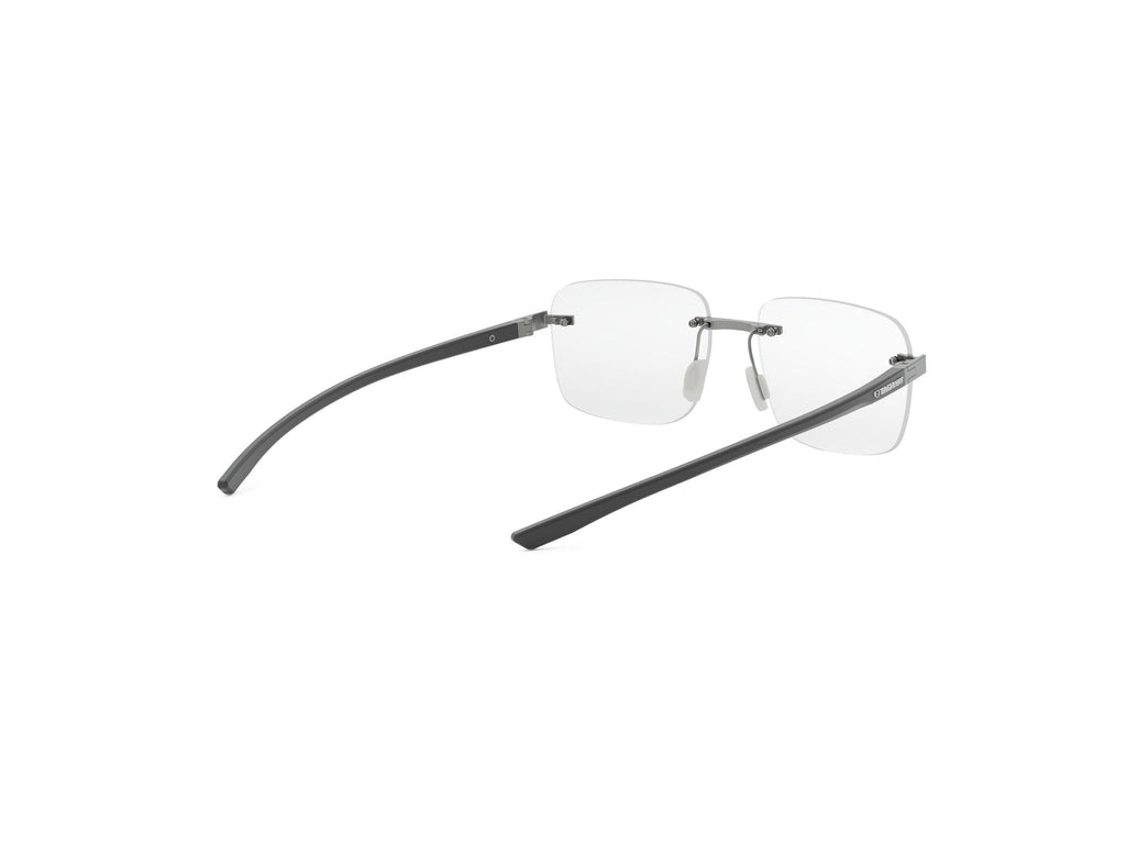 Matte Silver Square Metal Eyeglasses