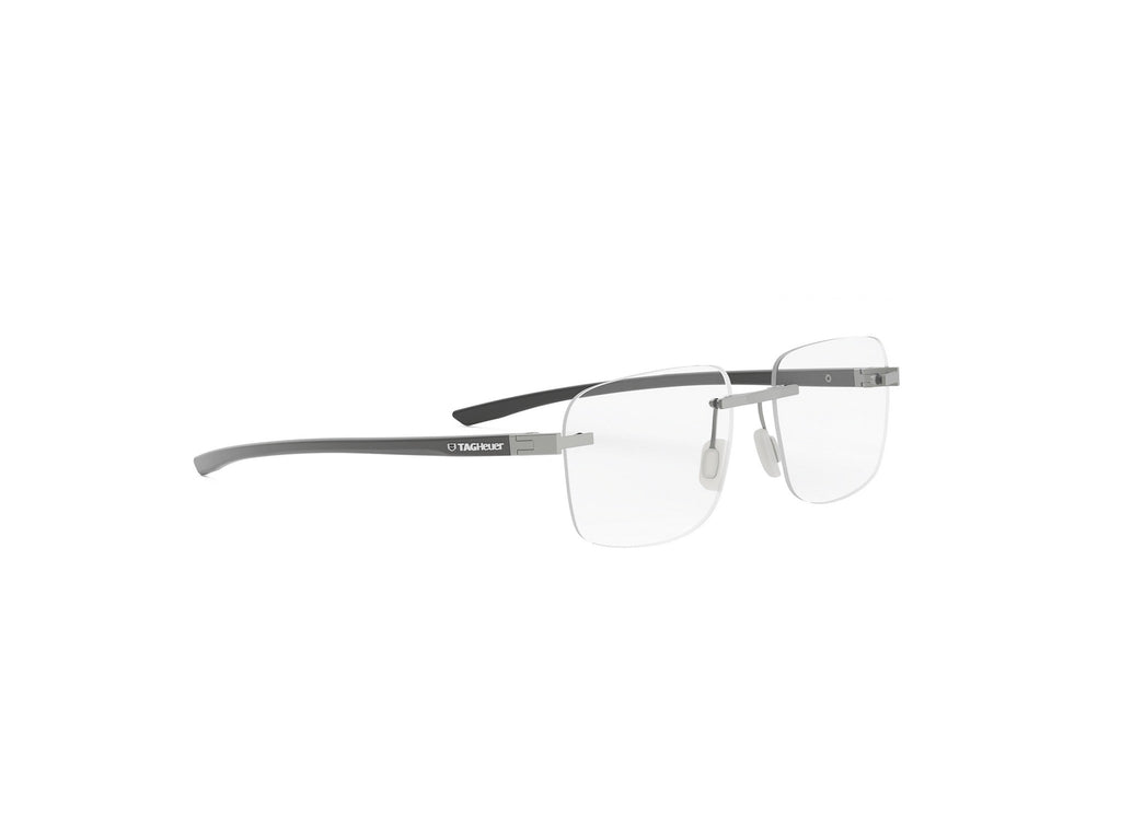Matte Silver Square Metal Eyeglasses
