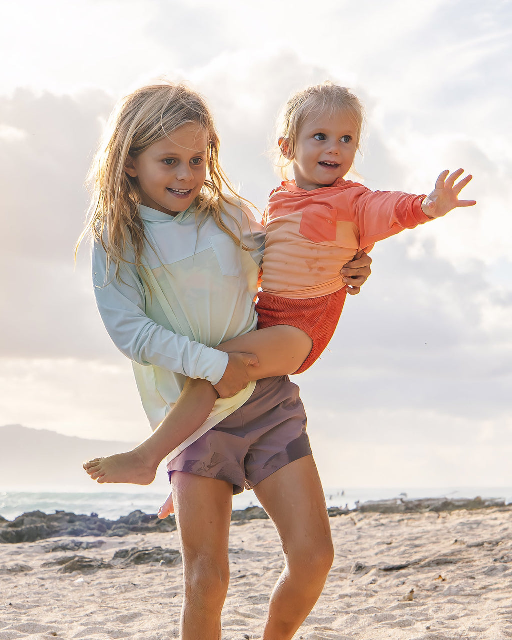 Toddler Colorblock Bamboo Shade Hoodie - Tropic Sea / Lime