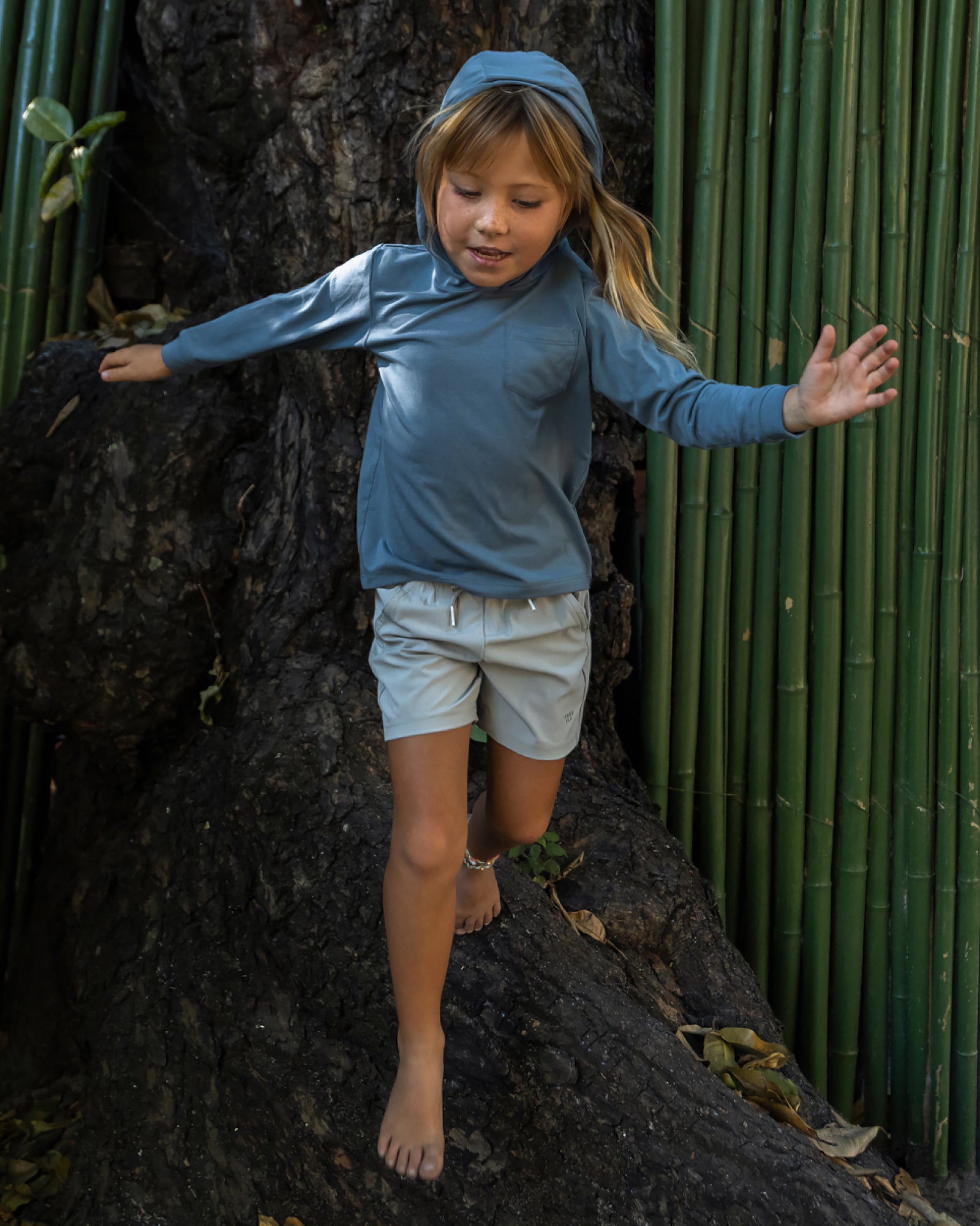 Toddler Bamboo Shade Hoodie - Pacific Blue