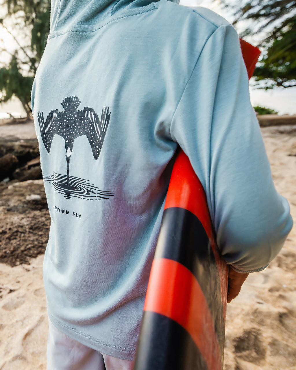 Toddler Bamboo Shade Graphic Hoodie - Born To Roam Pacific Blue