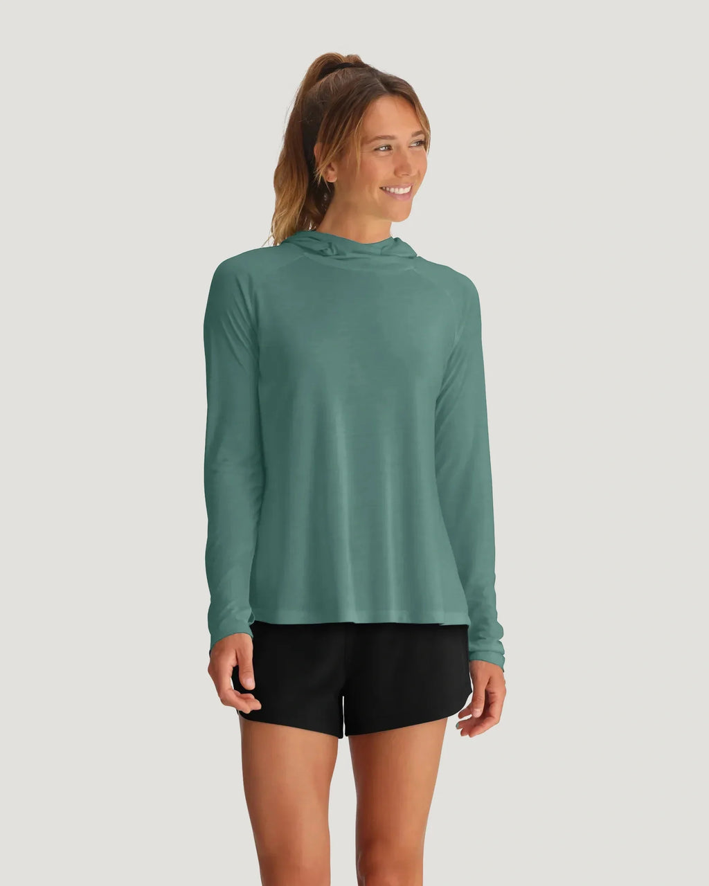 Women's Bamboo Lightweight Hoodie II - Sea Pine