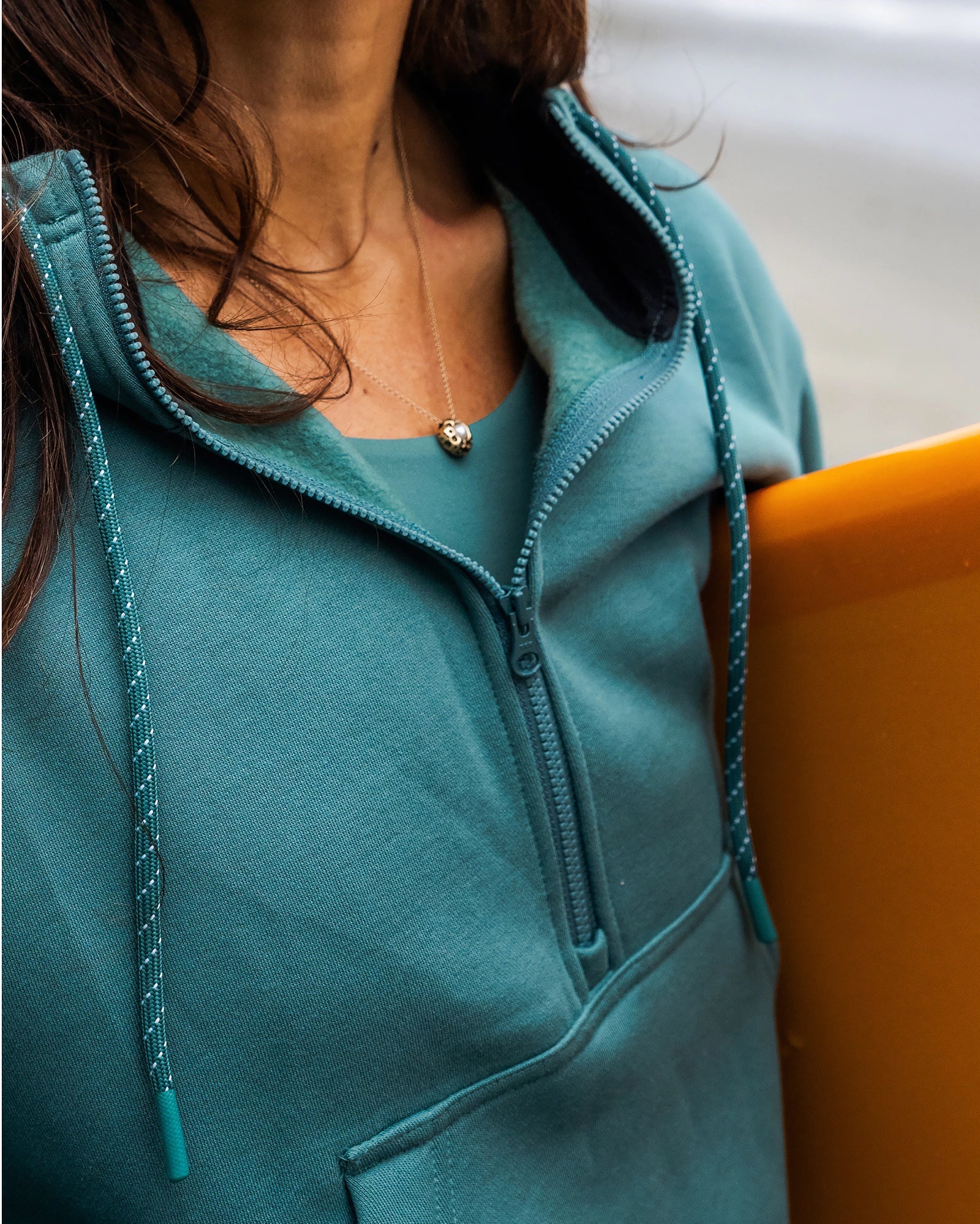 Women's Bamboo Northcoast Fleece Anorak - Clear Sky