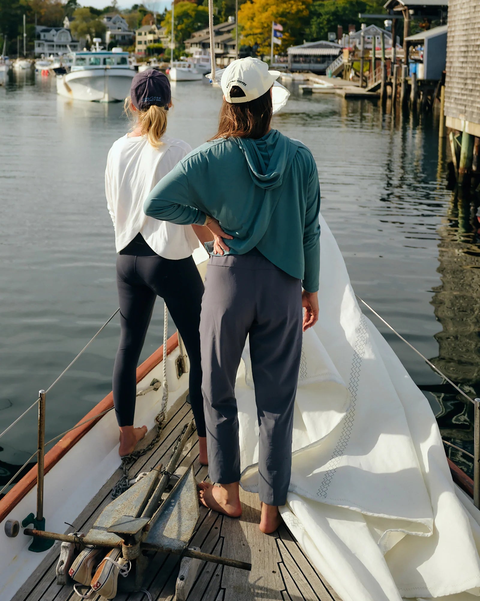 Women's Bamboo Shade Crossover Hoodie - Pacific Blue