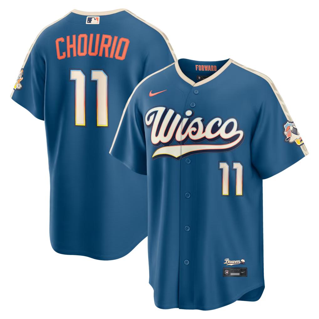 Jackson Chourio Milwaukee Brewers #11 Baseball Jersey - Mineral Blue