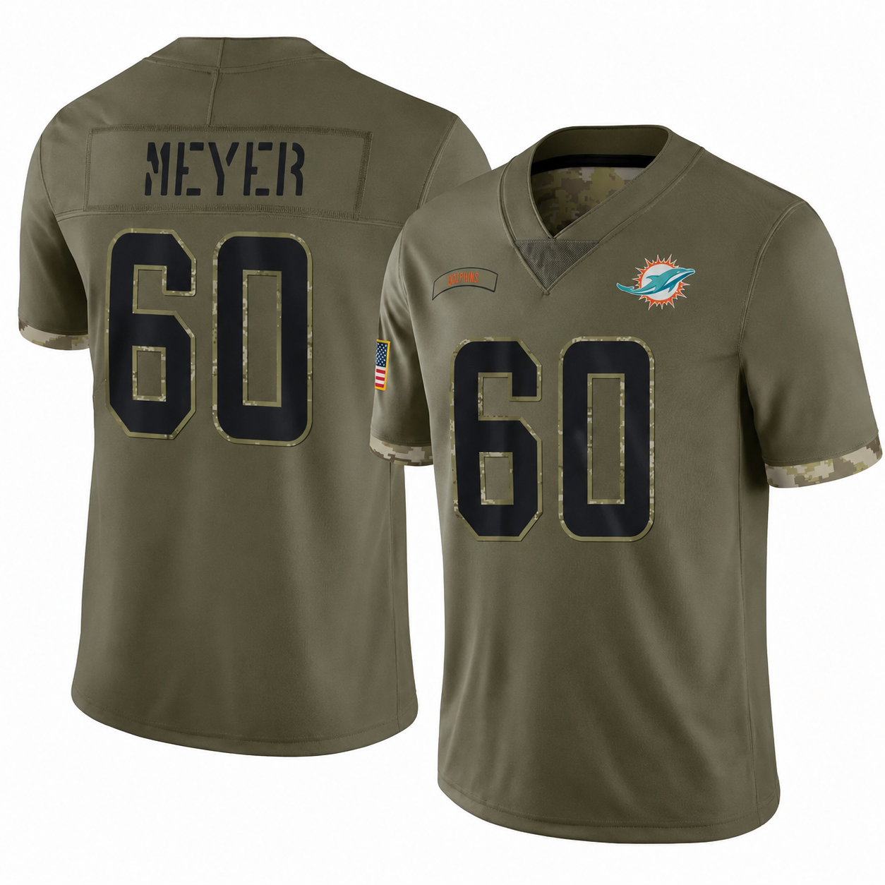 Andrew Meyer Men's Limited Olive Miami Dolphins #60 Jersey