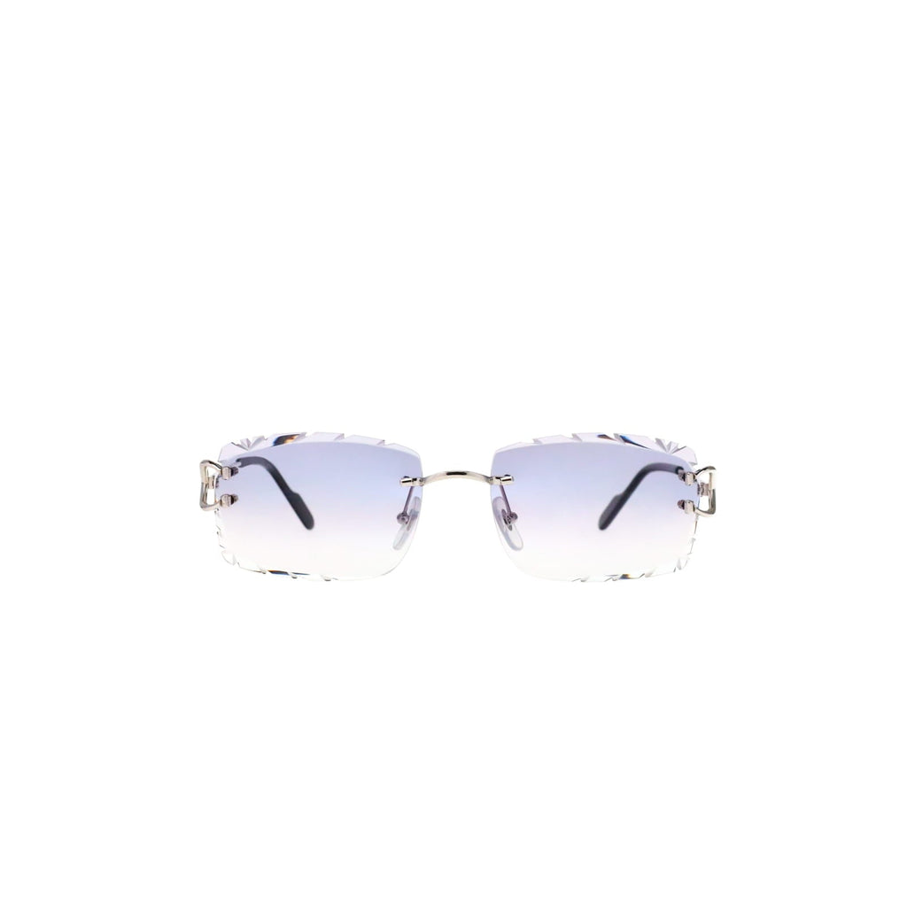 Cartier Custom Vintage Double C Diamond Cut Brooklyn Platinum Sunglasses by MEG