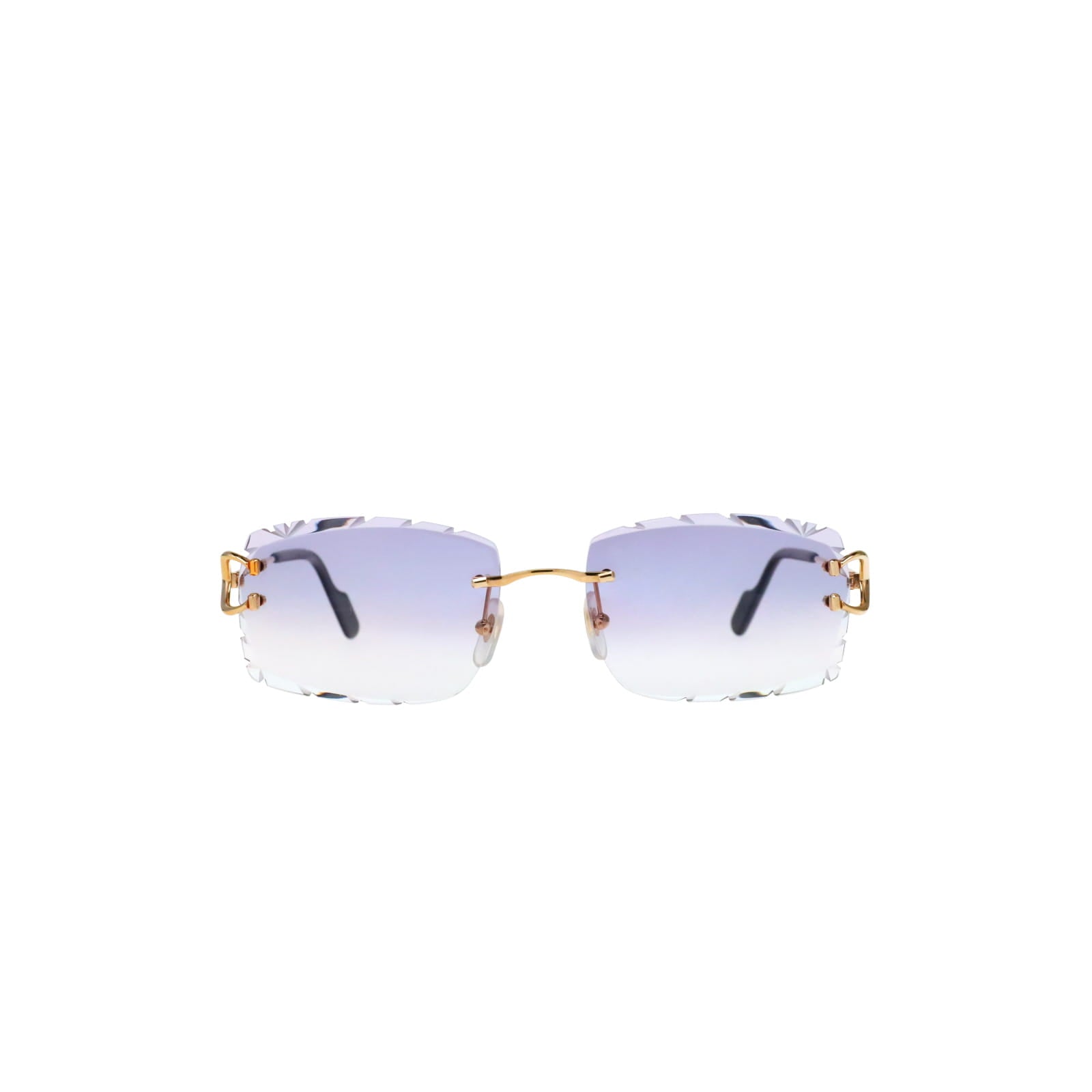 Cartier Custom Vintage Double C Diamond Cut Brooklyn Platinum Sunglasses by MEG