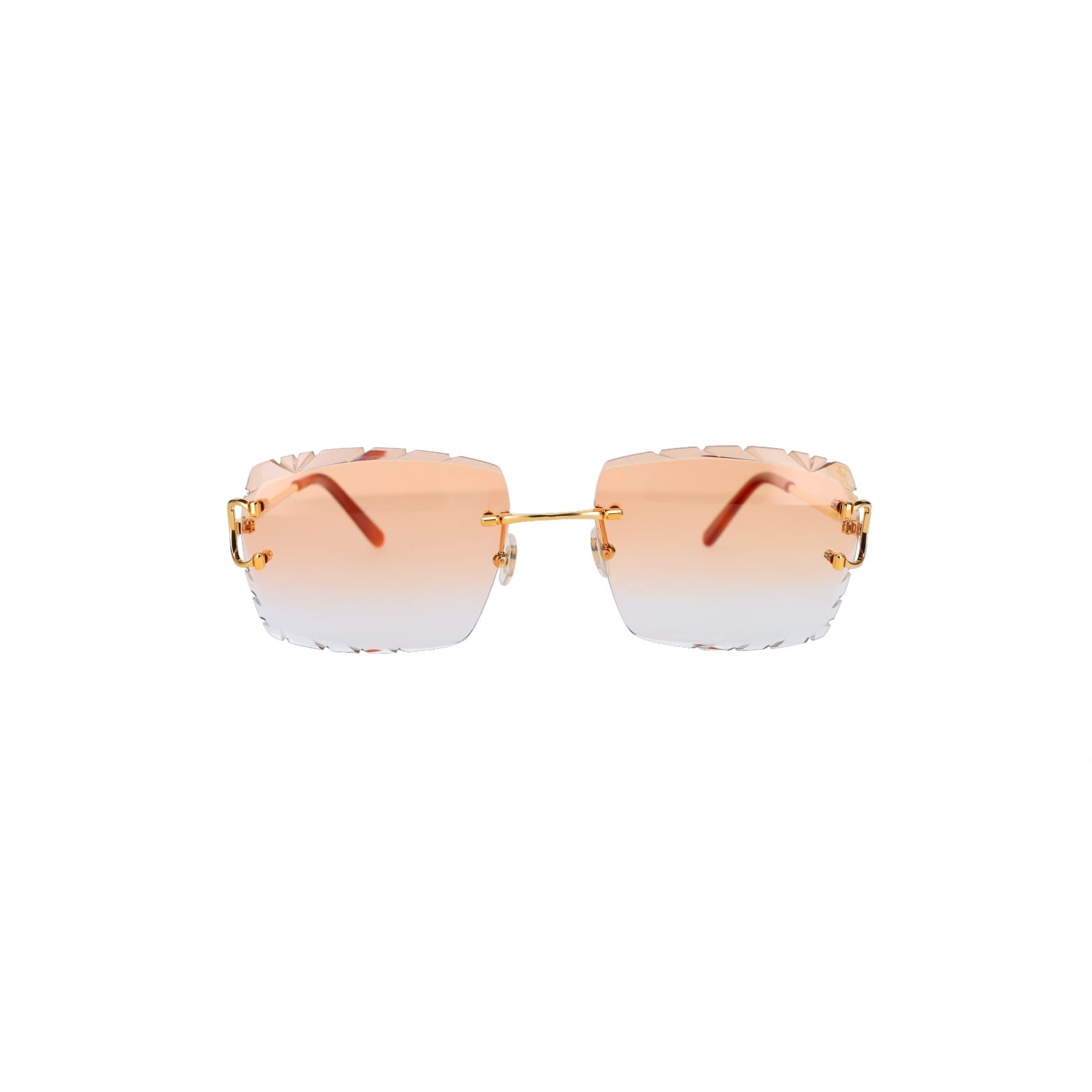 Cartier Custom Double C Diamond Cut Mykonos Gold Sunglasses by MEG