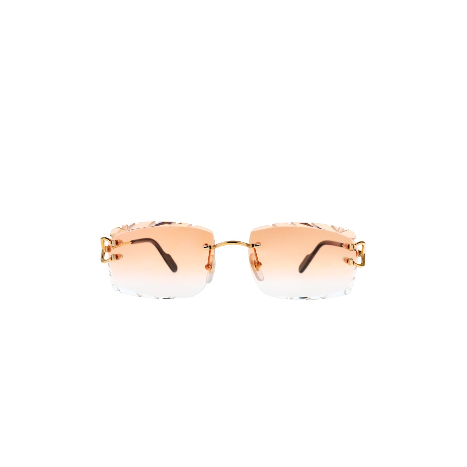 Cartier Custom Vintage Double C Diamond Cut Brooklyn Platinum Sunglasses by MEG