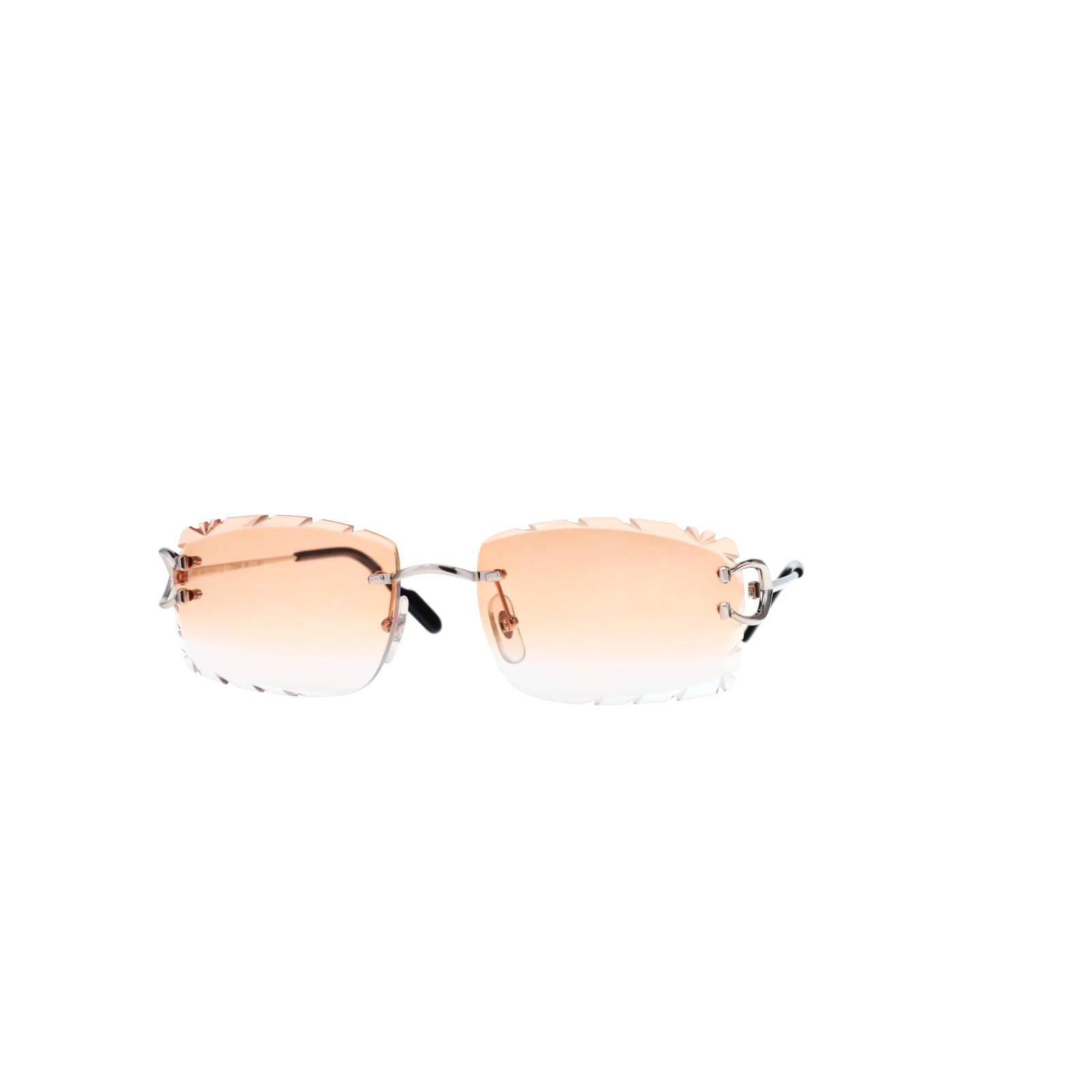 Cartier Custom Vintage Double C Diamond Cut Brooklyn Platinum Sunglasses by MEG