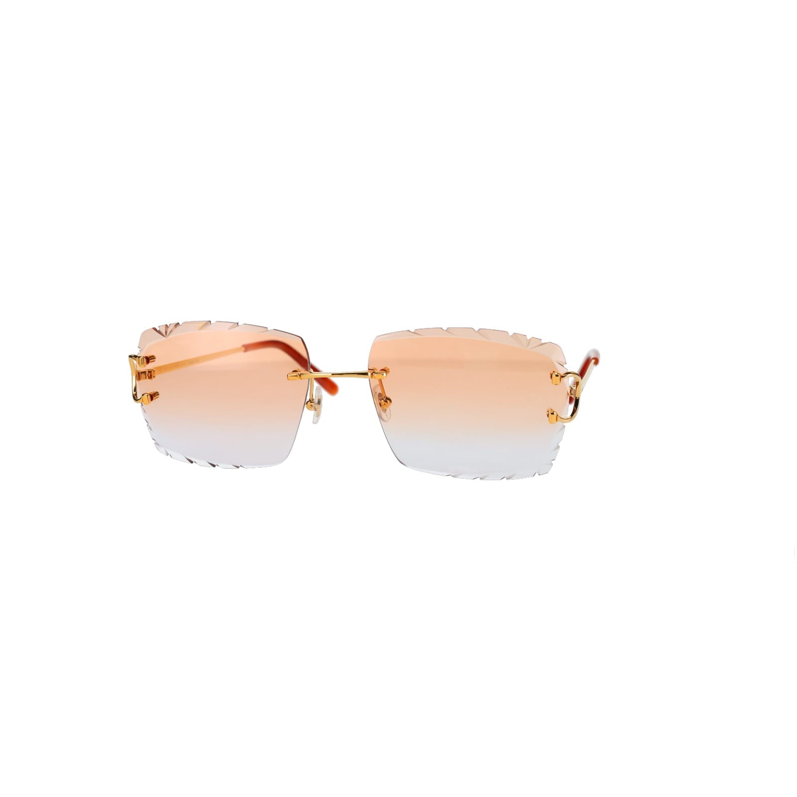 Cartier Custom Double C Diamond Cut Mykonos Gold Sunglasses by MEG