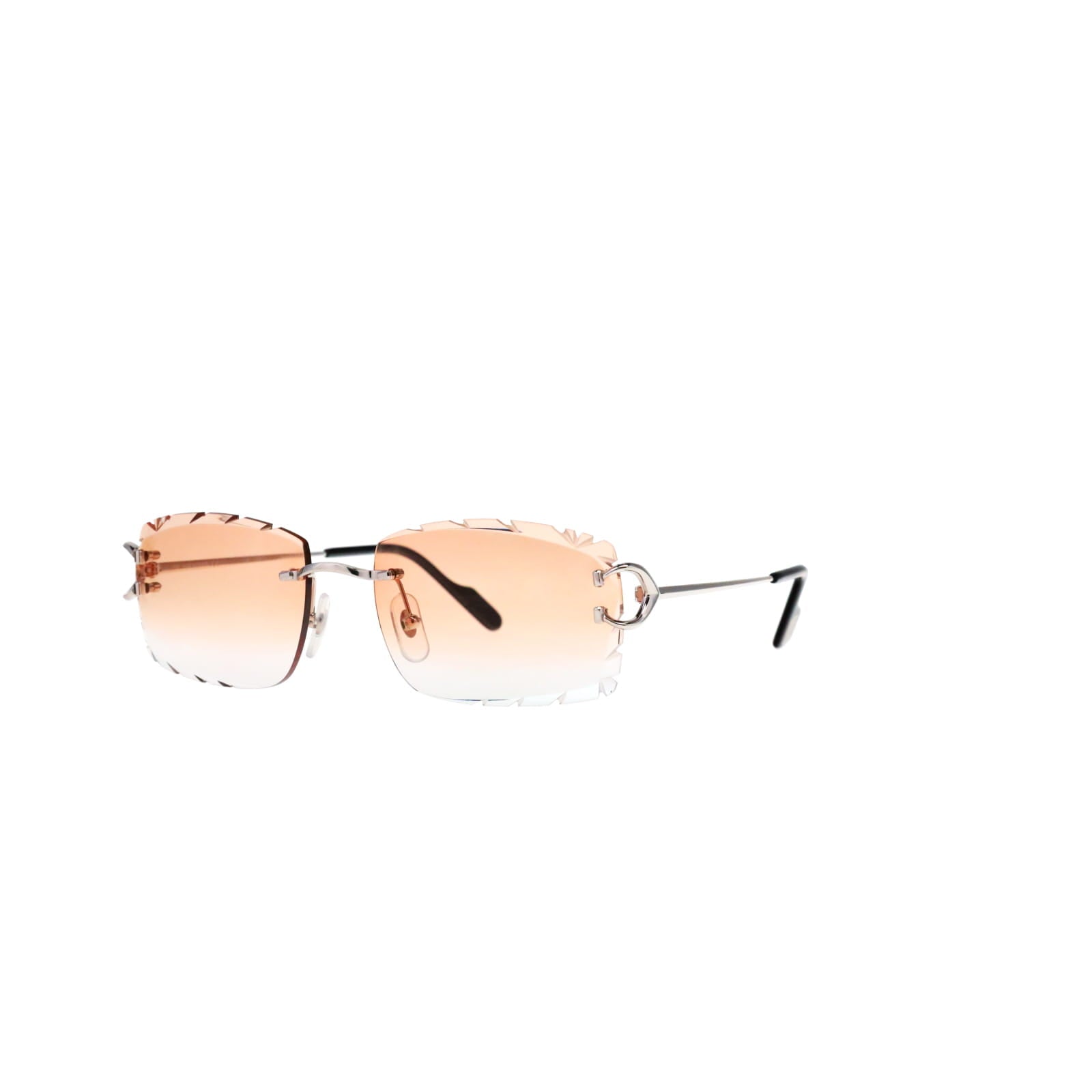 Cartier Custom Vintage Double C Diamond Cut Brooklyn Platinum Sunglasses by MEG