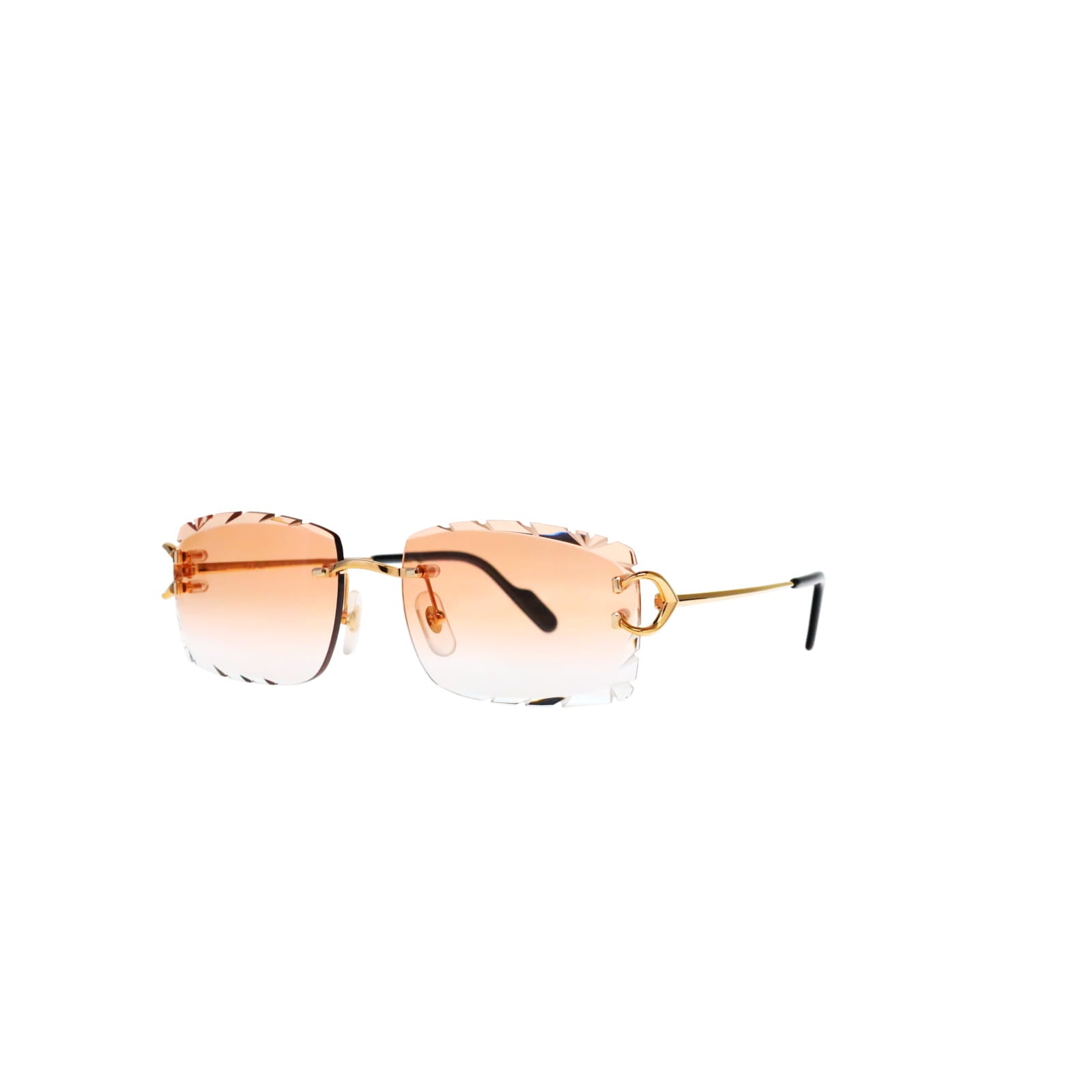 Cartier Custom Vintage Double C Diamond Cut Brooklyn Platinum Sunglasses by MEG