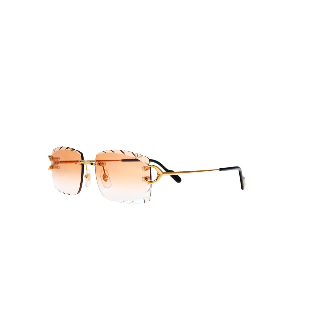 Cartier Custom Vintage Double C Diamond Cut Brooklyn Platinum Sunglasses by MEG