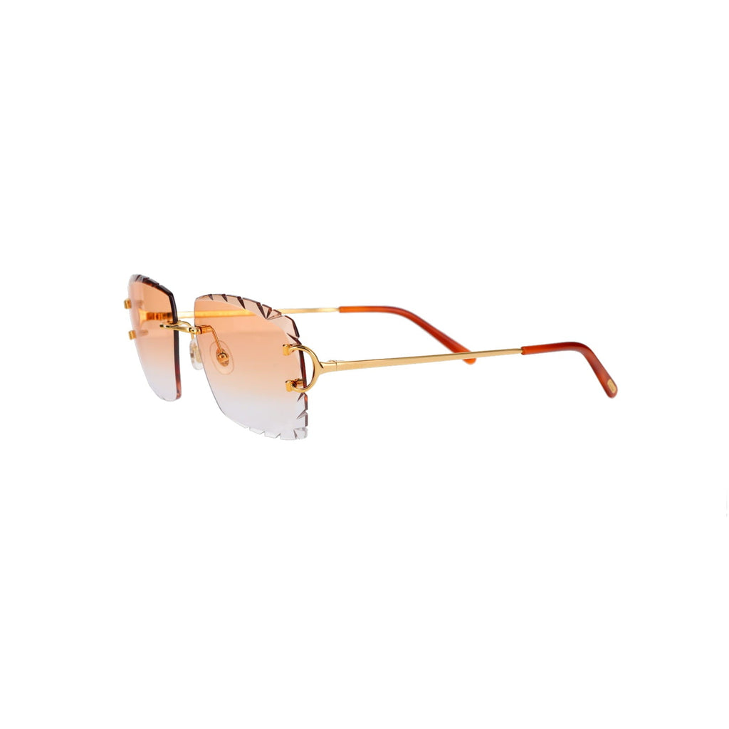 Cartier Custom Double C Diamond Cut Mykonos Gold Sunglasses by MEG
