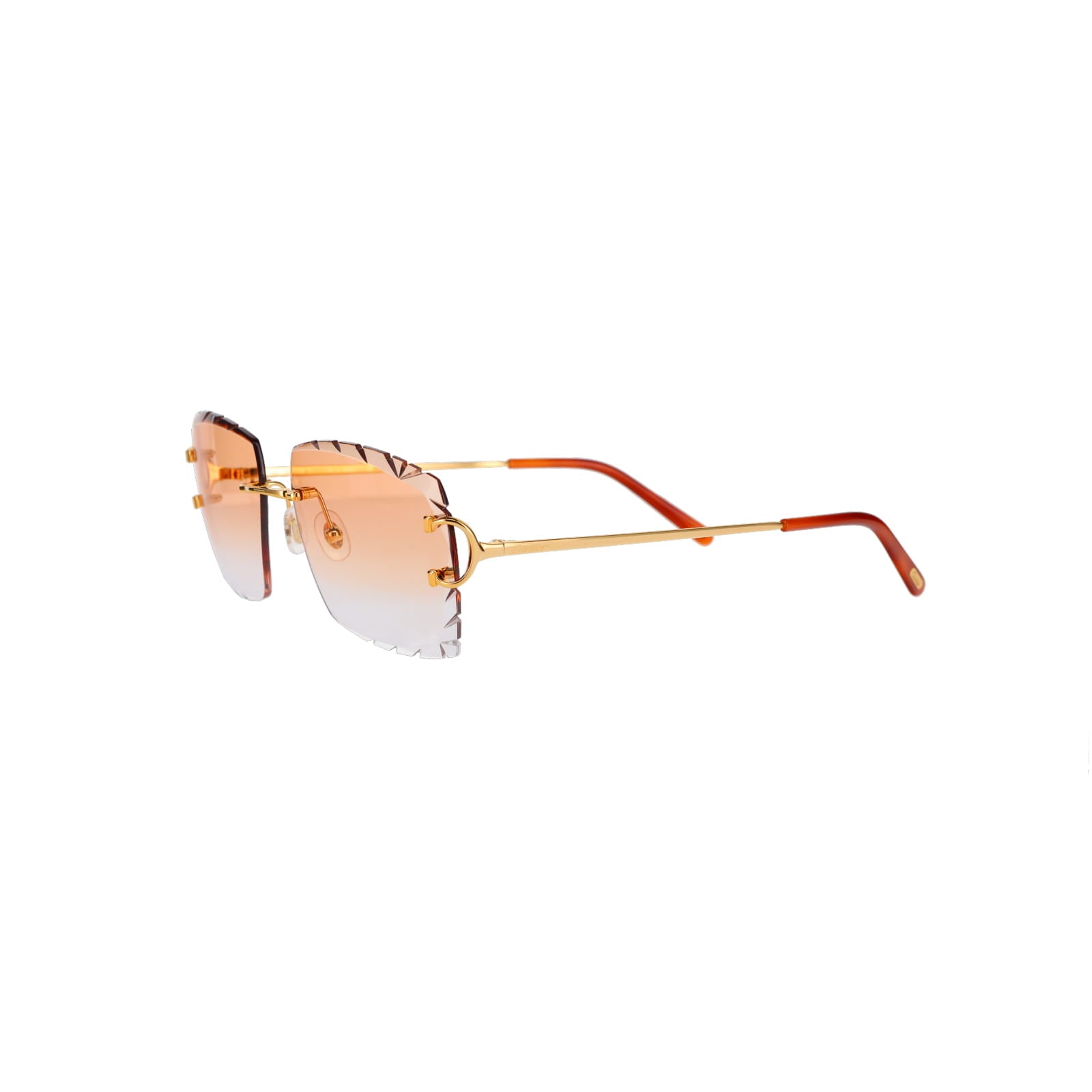 Cartier Custom Double C Diamond Cut Mykonos Gold Sunglasses by MEG