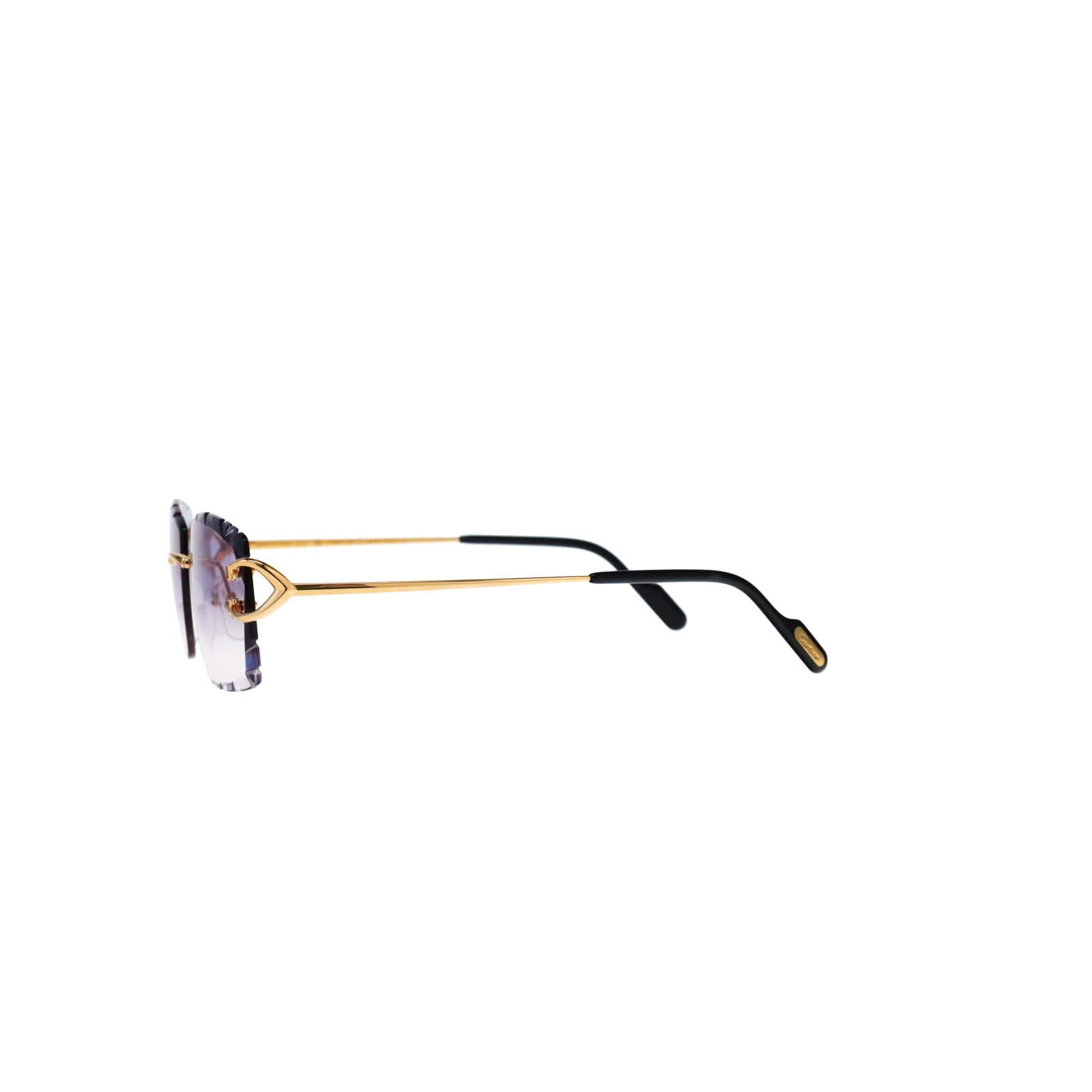 Cartier Custom Vintage Double C Diamond Cut Brooklyn Gold Sunglasses by MEG