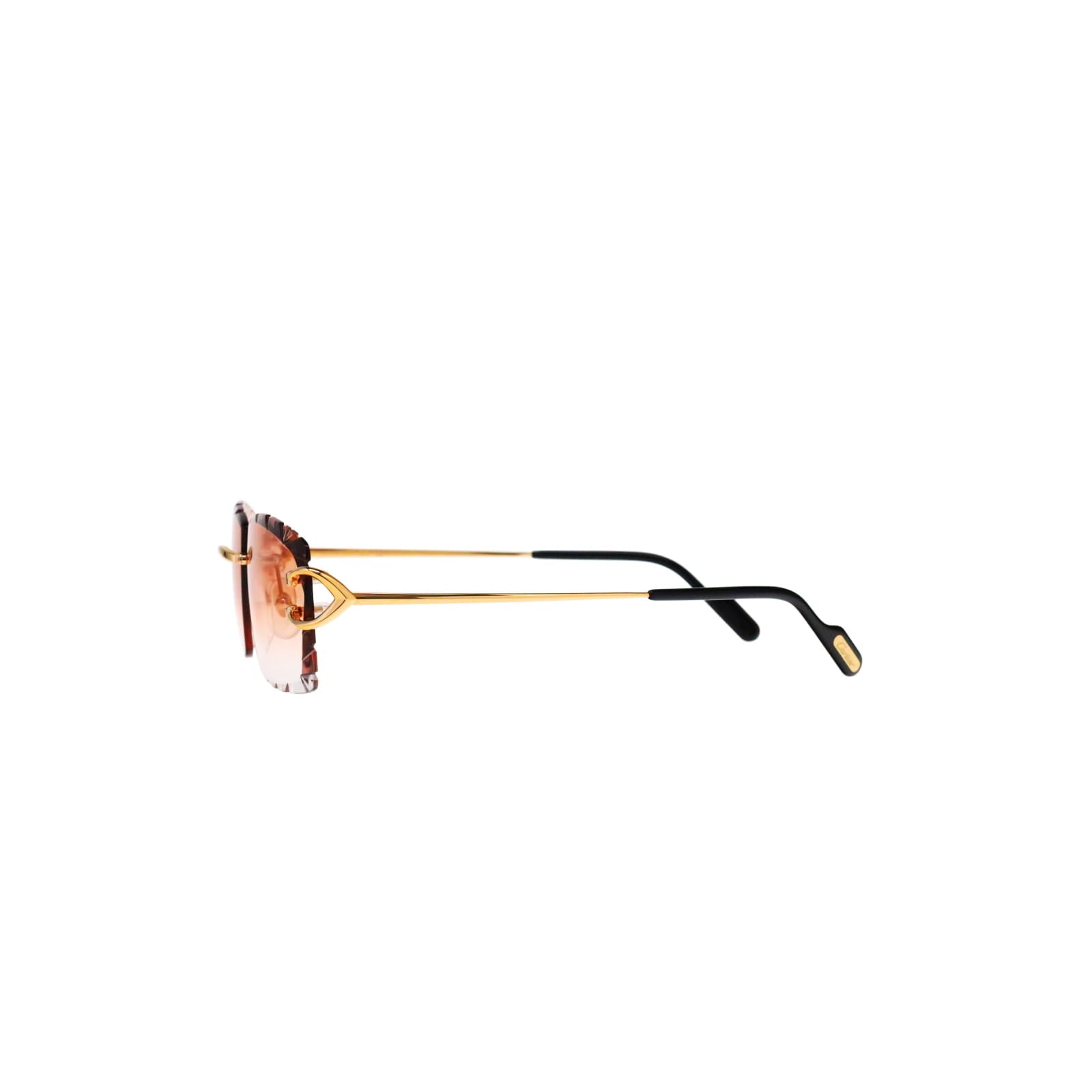 Cartier Custom Vintage Double C Diamond Cut Brooklyn Gold Sunglasses by MEG