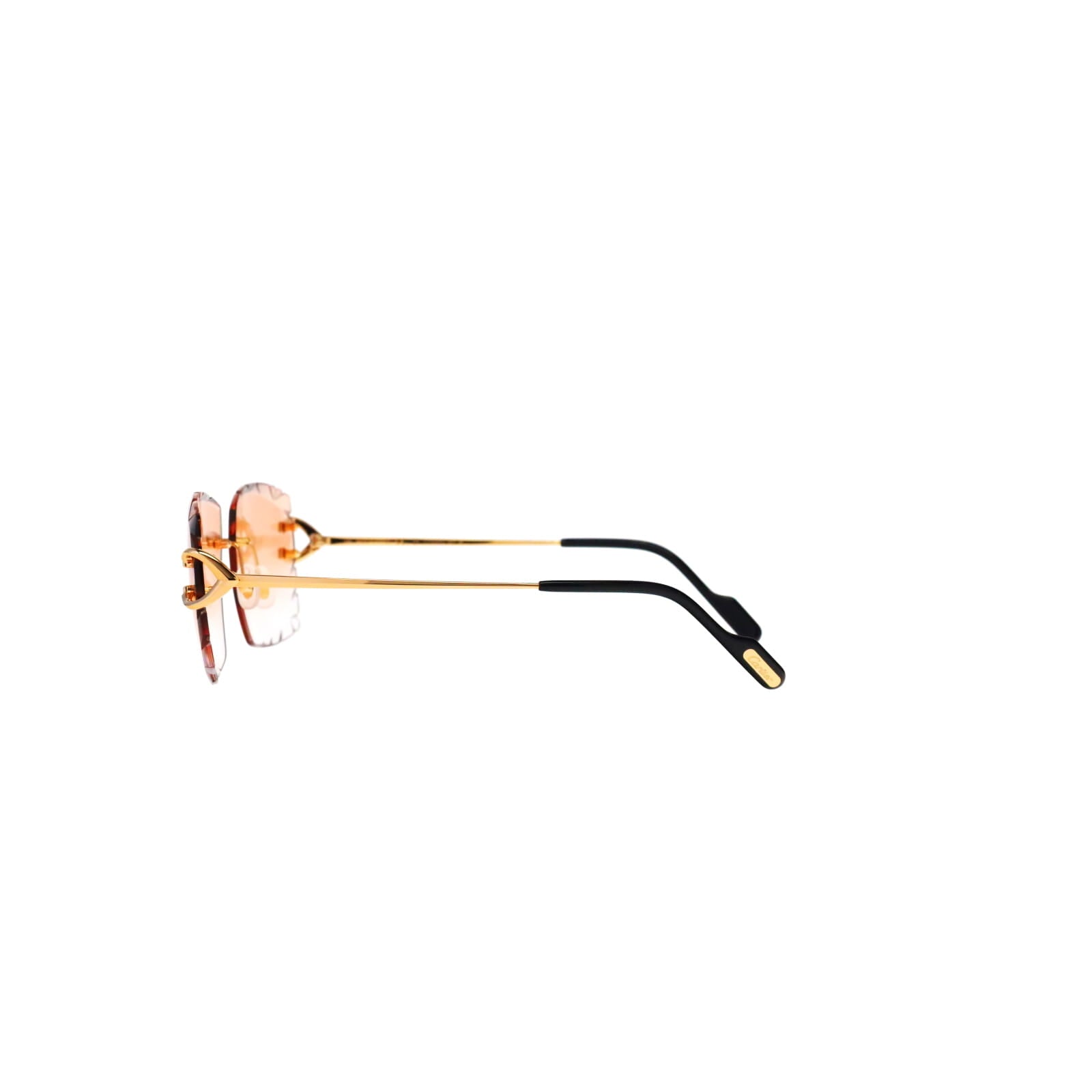 Cartier Custom Vintage Double C Diamond Cut Mykonos Gold Sunglasses by MEG