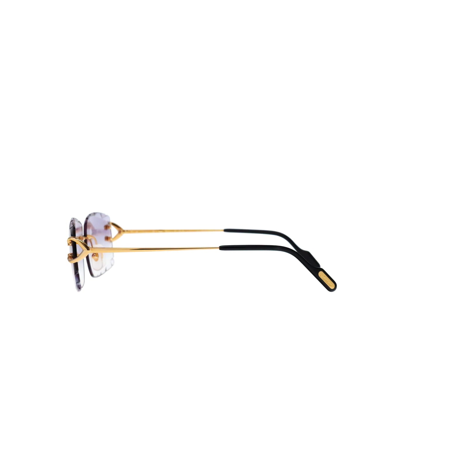 Cartier Custom Vintage Double C Diamond Cut Brooklyn Platinum Sunglasses by MEG