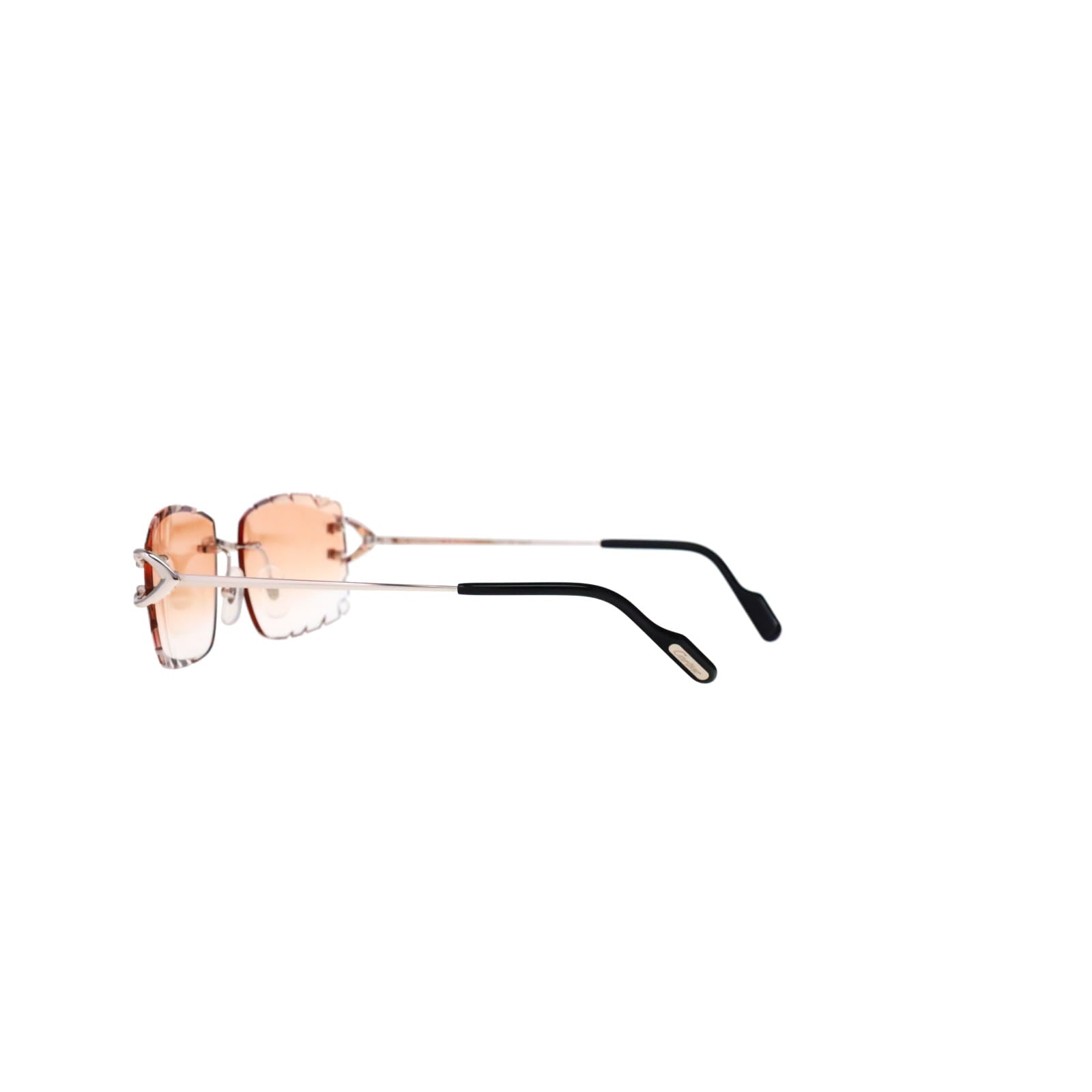 Cartier Custom Vintage Double C Diamond Cut Brooklyn Platinum Sunglasses by MEG