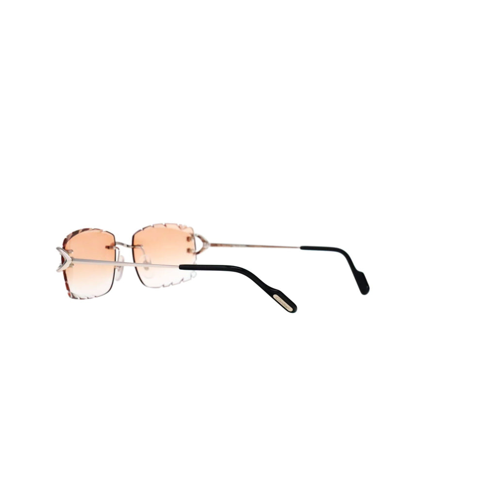 Cartier Custom Vintage Double C Diamond Cut Brooklyn Platinum Sunglasses by MEG