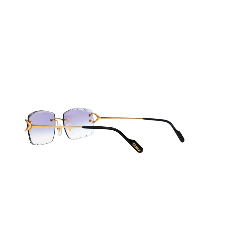 Cartier Custom Vintage Double C Diamond Cut Brooklyn Platinum Sunglasses by MEG