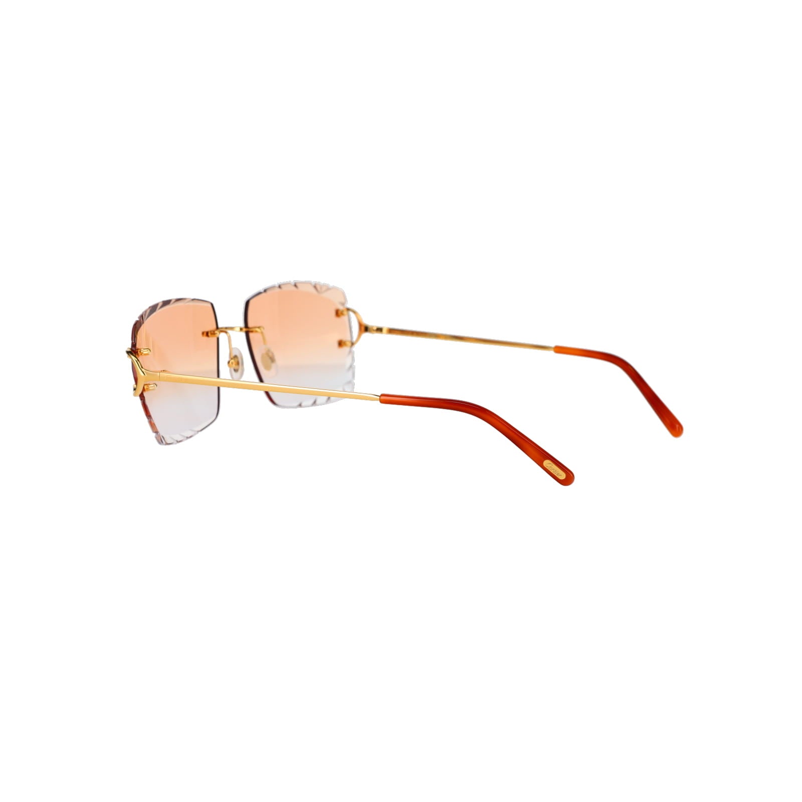 Cartier Custom Double C Diamond Cut Mykonos Gold Sunglasses by MEG