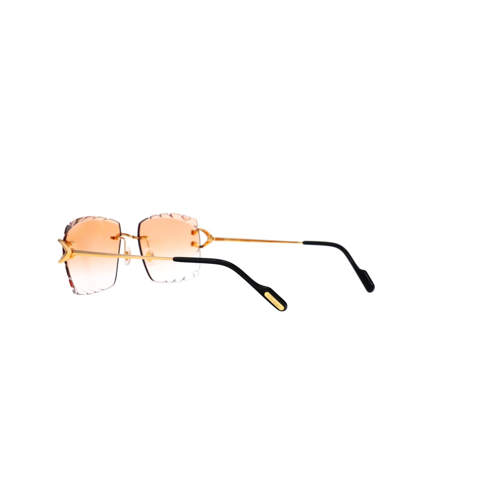 Cartier Custom Vintage Double C Diamond Cut Mykonos Gold Sunglasses by MEG