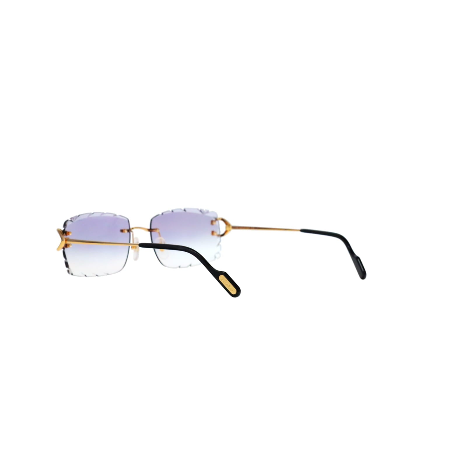 Cartier Custom Vintage Double C Diamond Cut Brooklyn Gold Sunglasses by MEG
