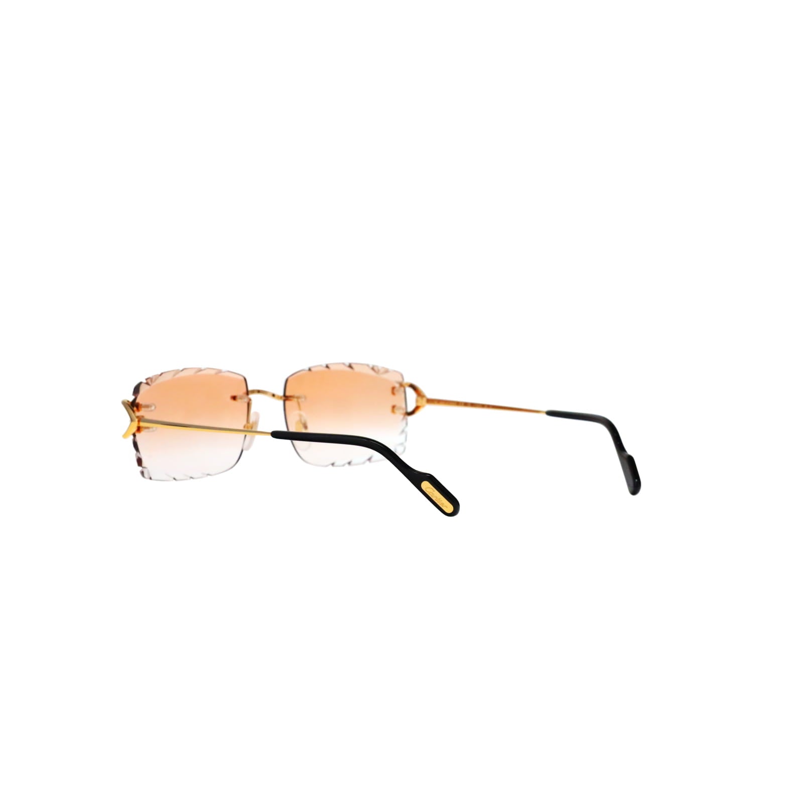 Cartier Custom Vintage Double C Diamond Cut Brooklyn Gold Sunglasses by MEG